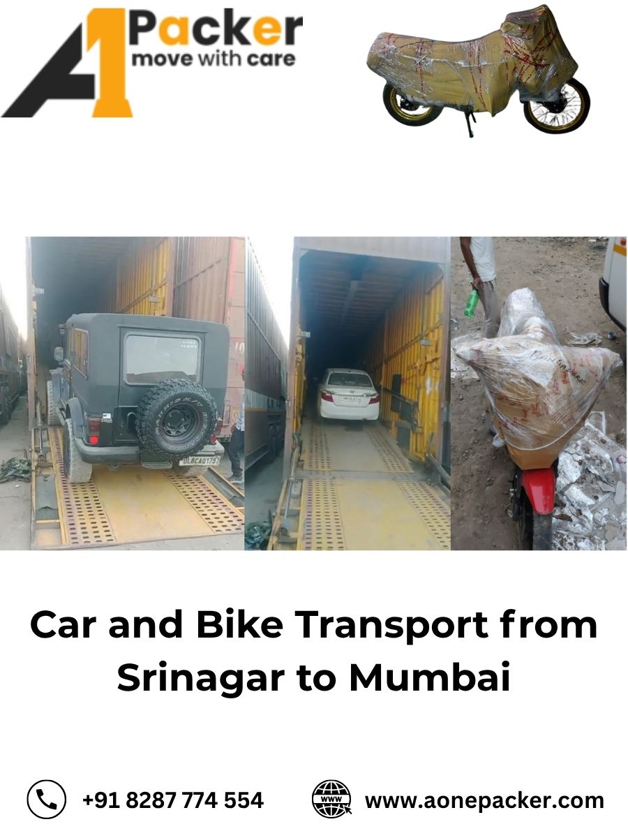 Car and Bike Transport from Srinagar to Mumbai