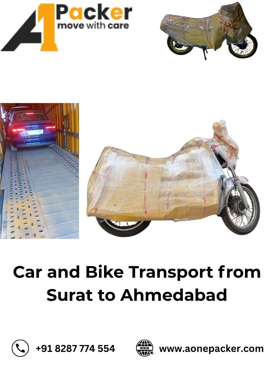 Car and Bike Transport from Surat to Ahmedabad