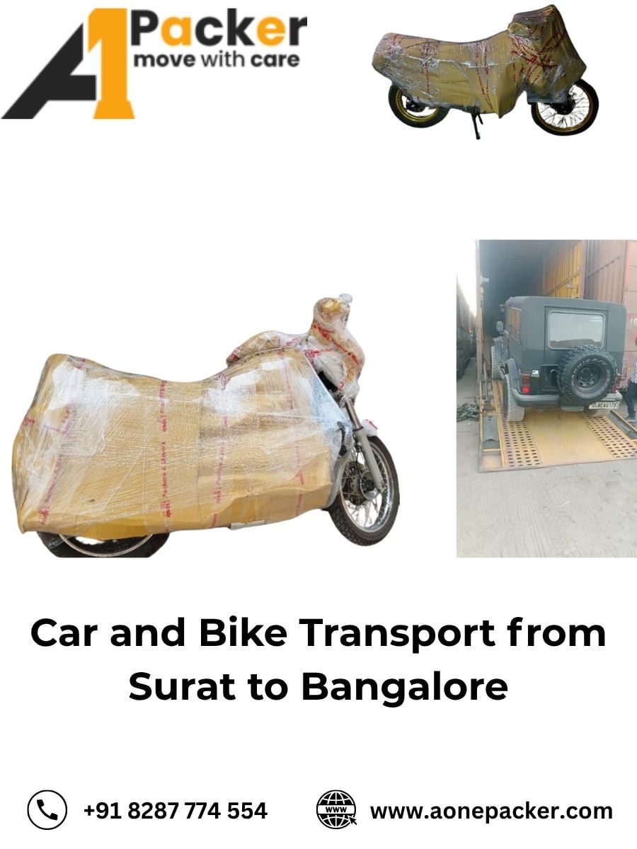 Car and Bike Transport from Surat to Bangalore