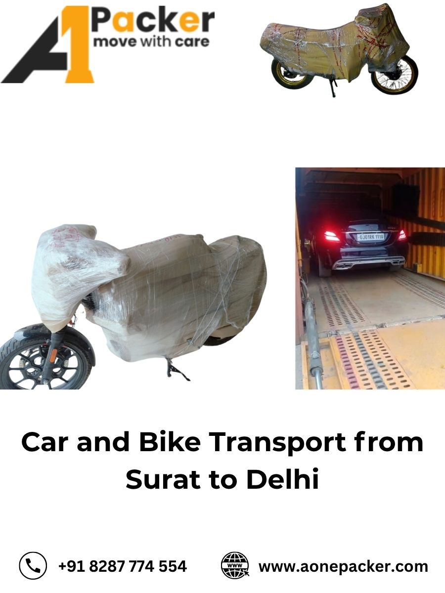 Car and Bike Transport from Surat to Delhi