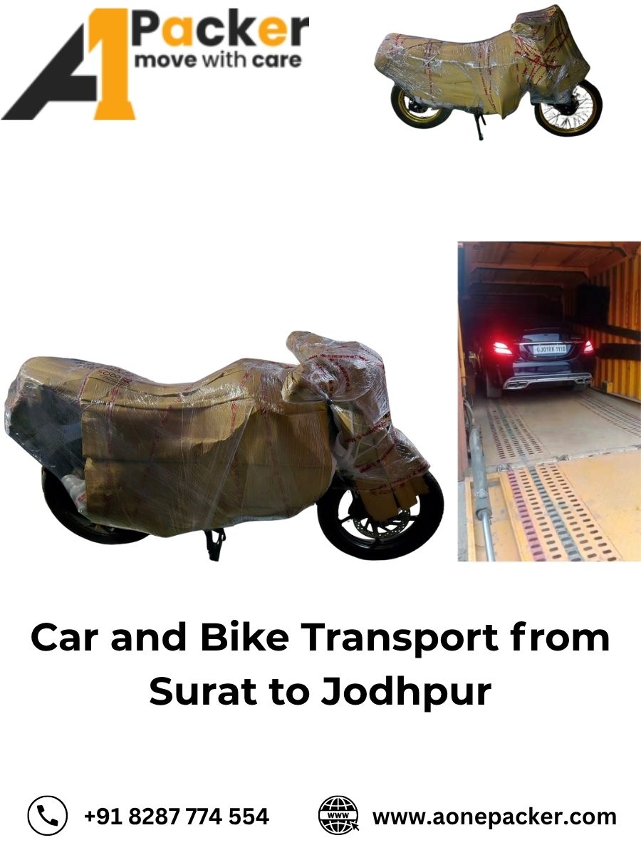 Car and Bike Transport from Surat to Jodhpur