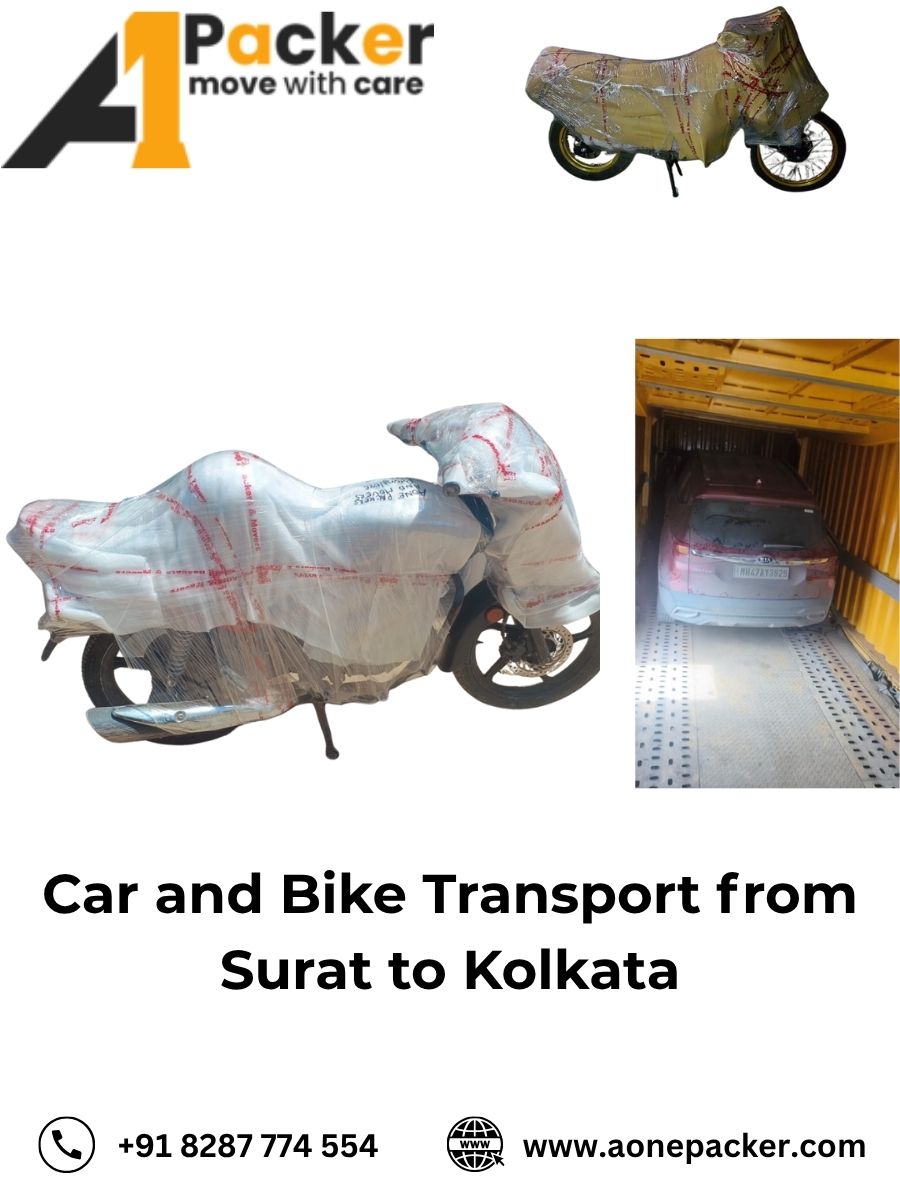 Car and Bike Transport from Surat to Kolkata