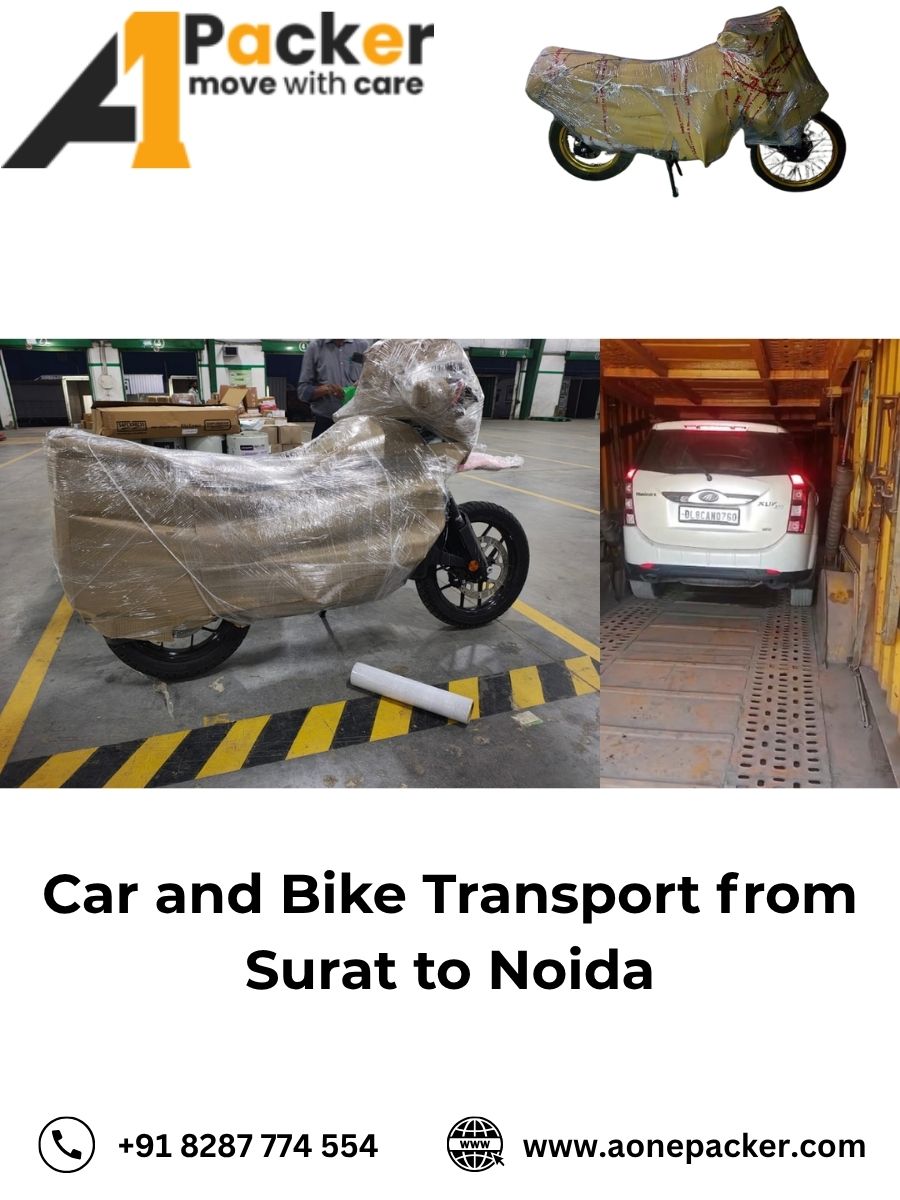 Car and Bike Transport from Surat to Noida