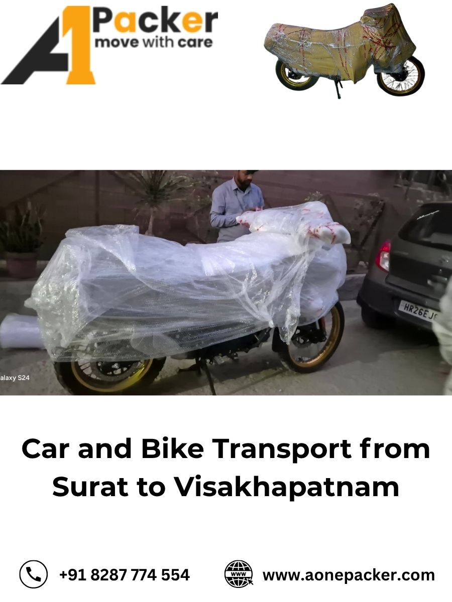 Car Transport Services from Surat to Visakhapatnam Aone Packer