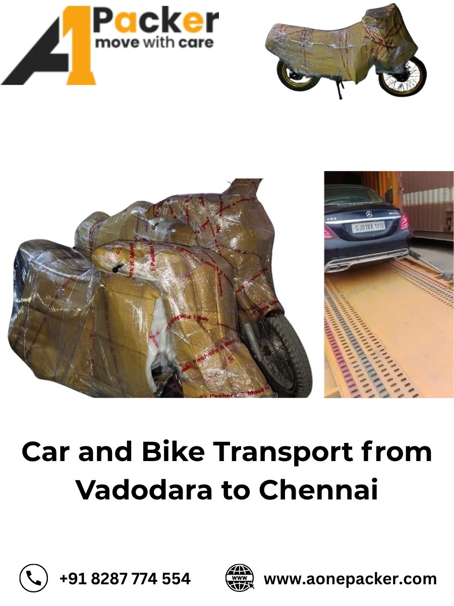 Car and Bike Transport from Vadodara to Chennai
