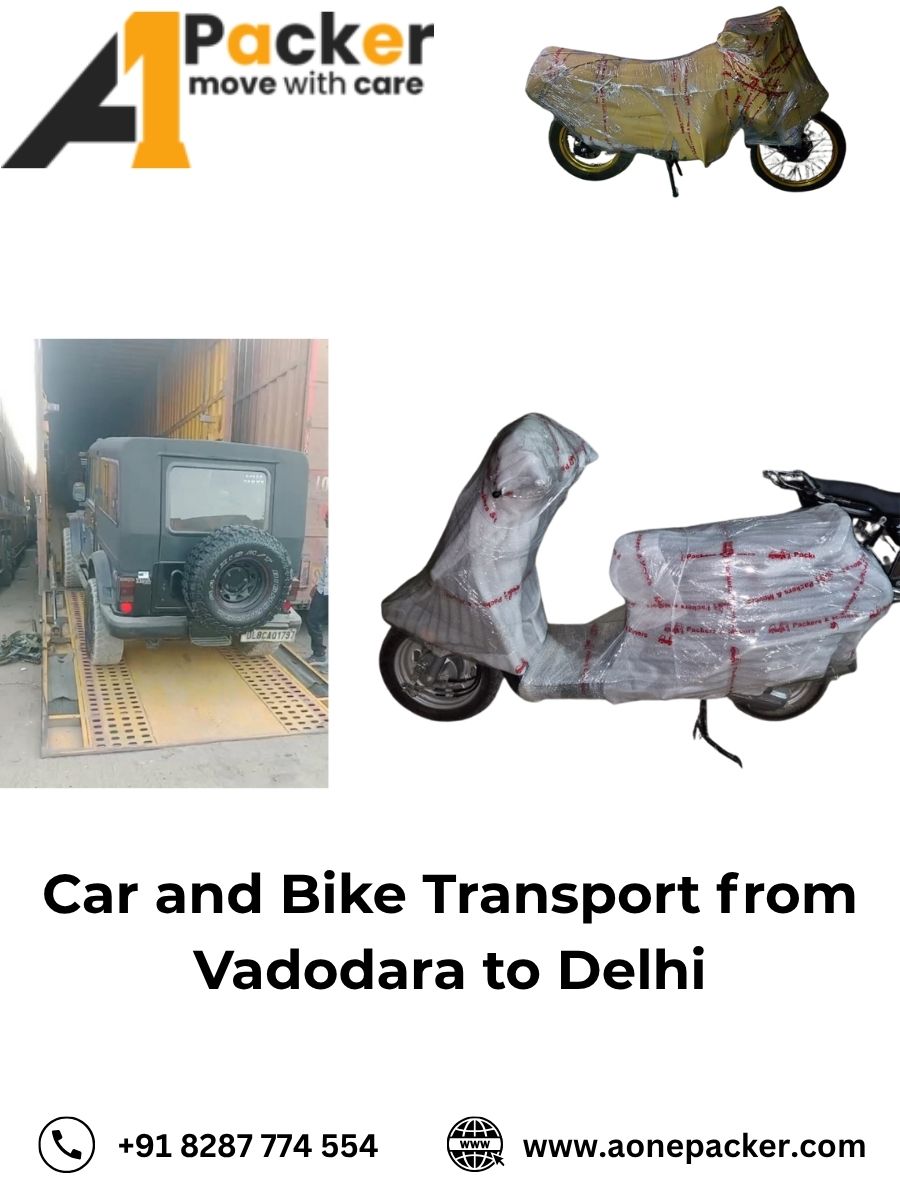 Car and Bike Transport from Vadodara to Delhi