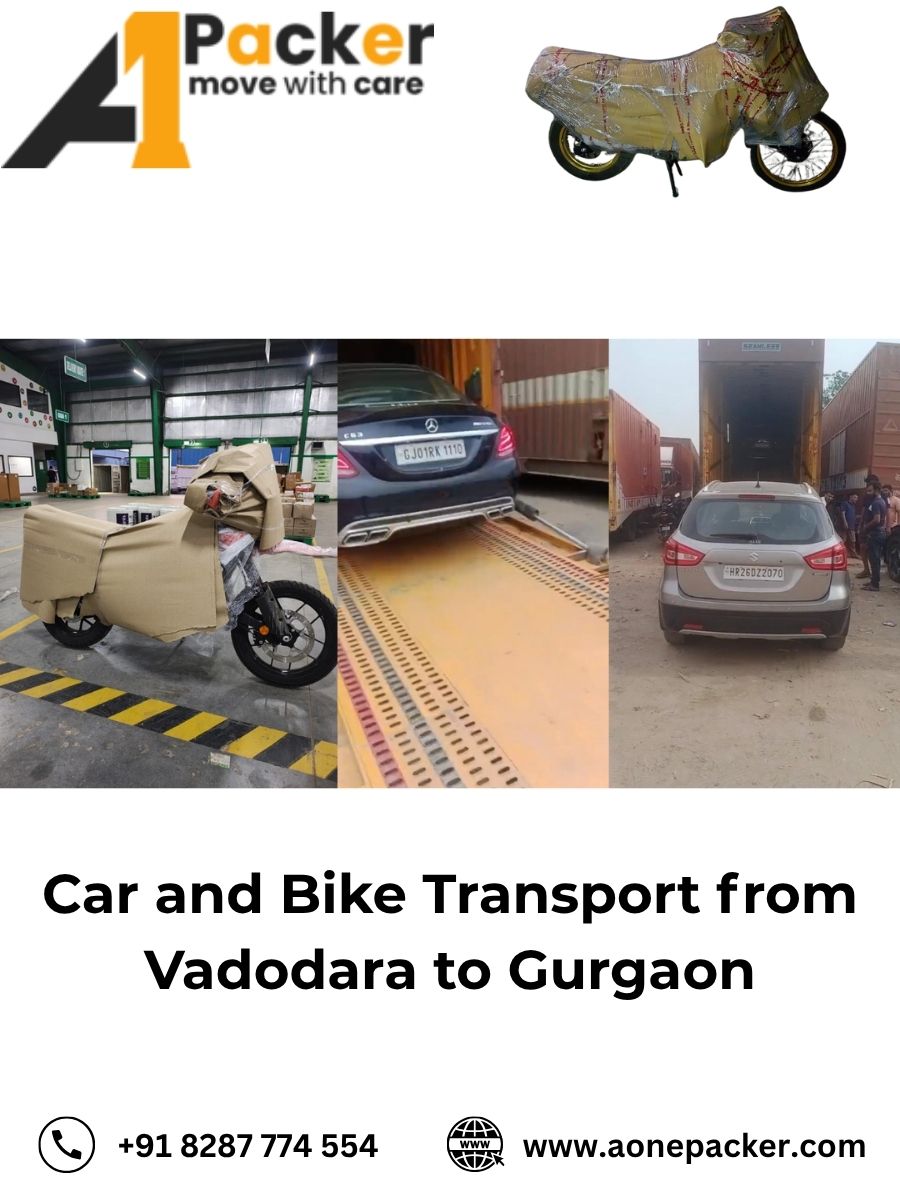 Car and Bike Transport from Vadodara to Gurgaon