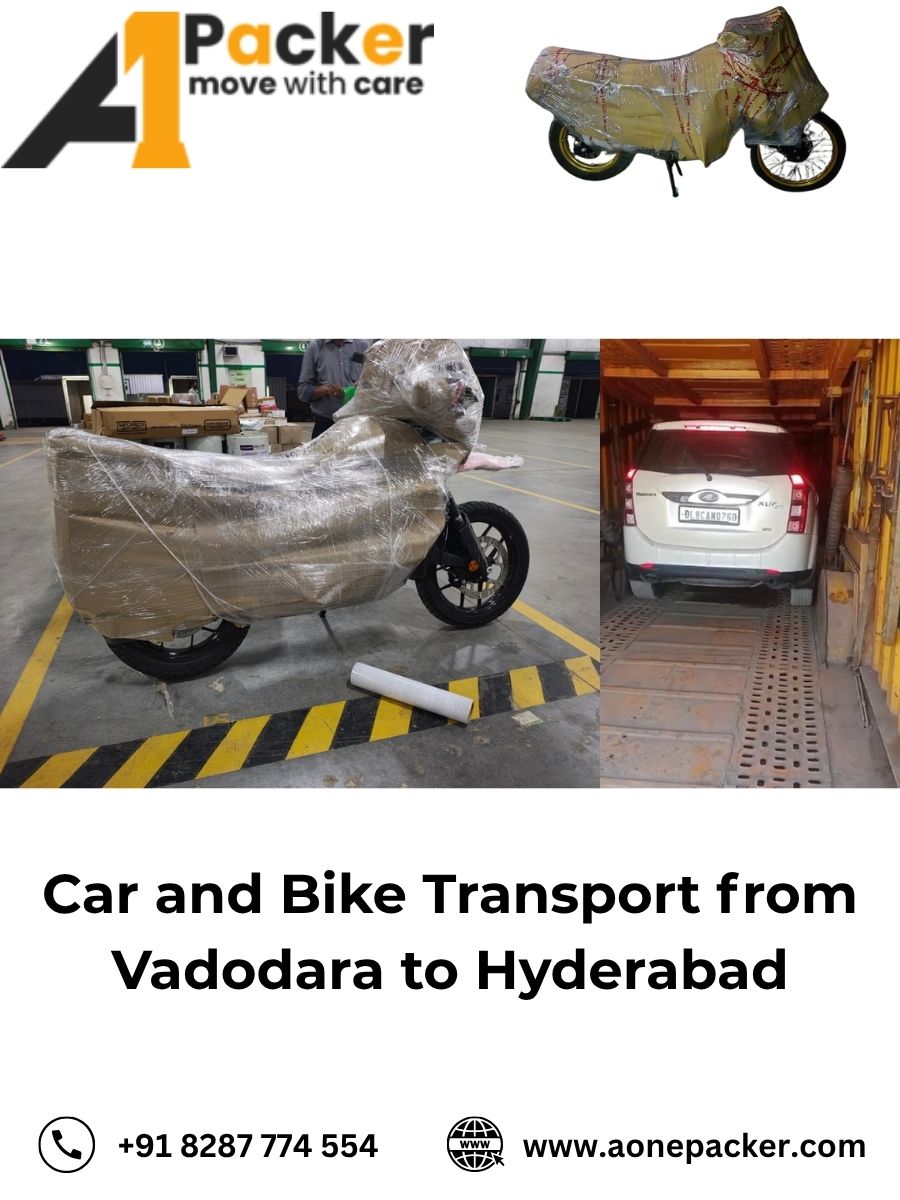 Car and Bike Transport from Vadodara to Hyderabad