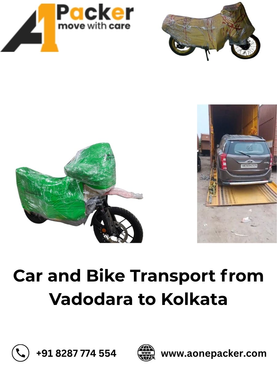 Car and Bike Transport from Vadodara to Kolkata