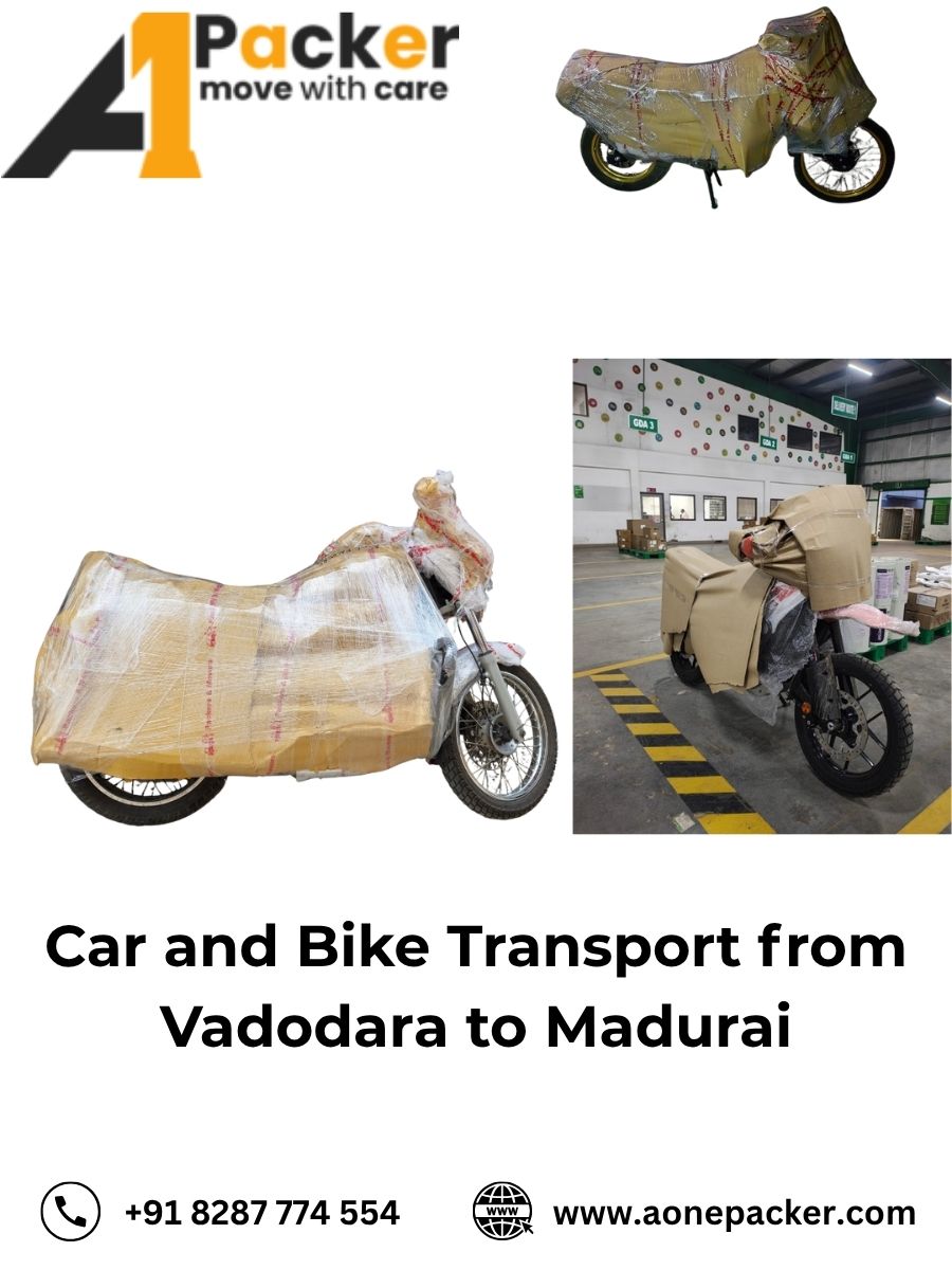 Car and Bike Transport from Vadodara to Madurai