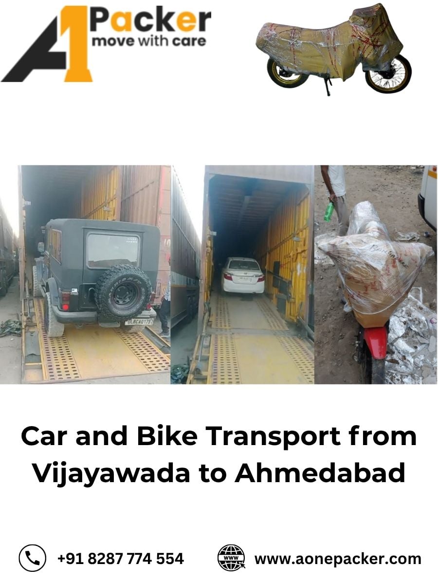 Car and Bike Transport from Vijayawada to Ahmedabad