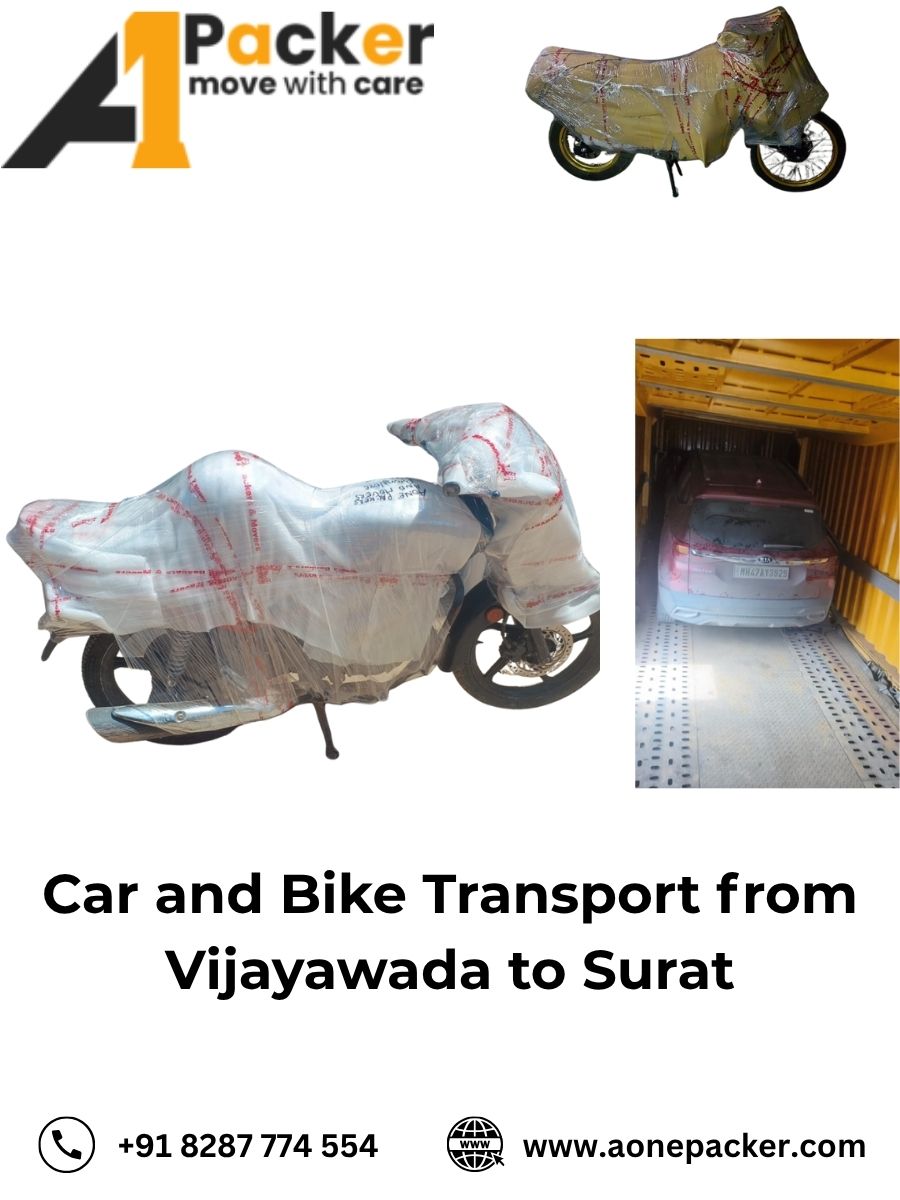 Car and Bike Transport from Vijayawada to Surat