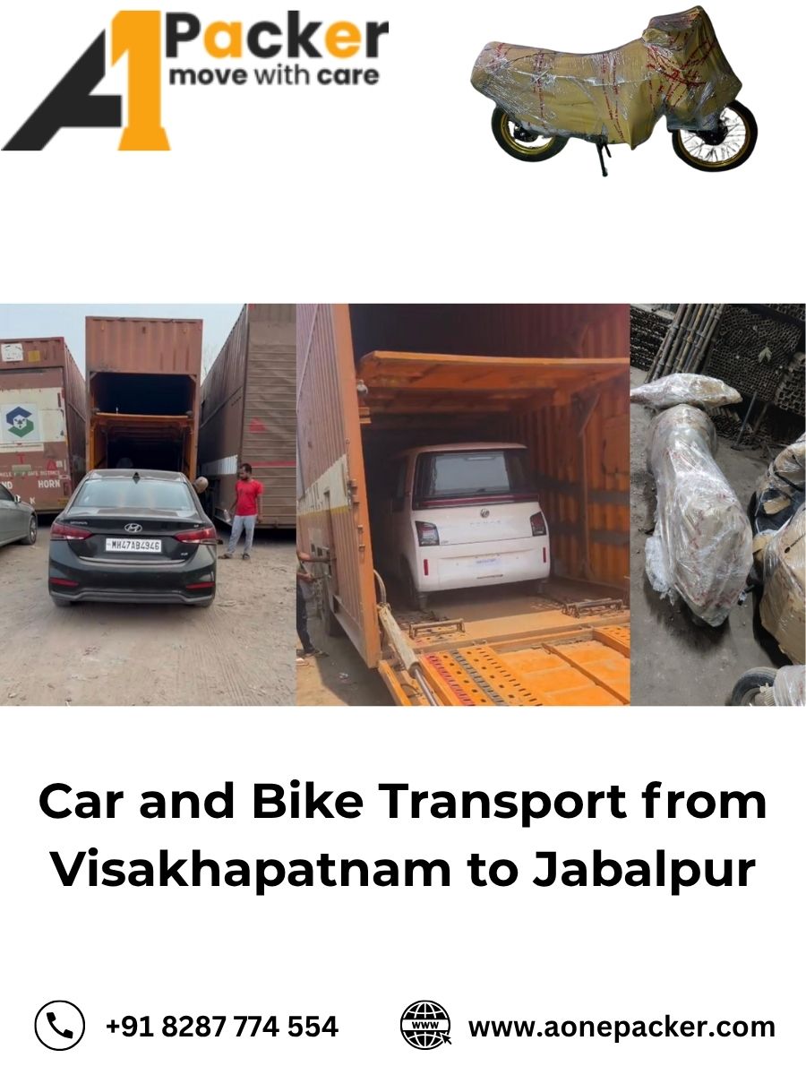Car and Bike Transport from Visakhapatnam to Jabalpur
