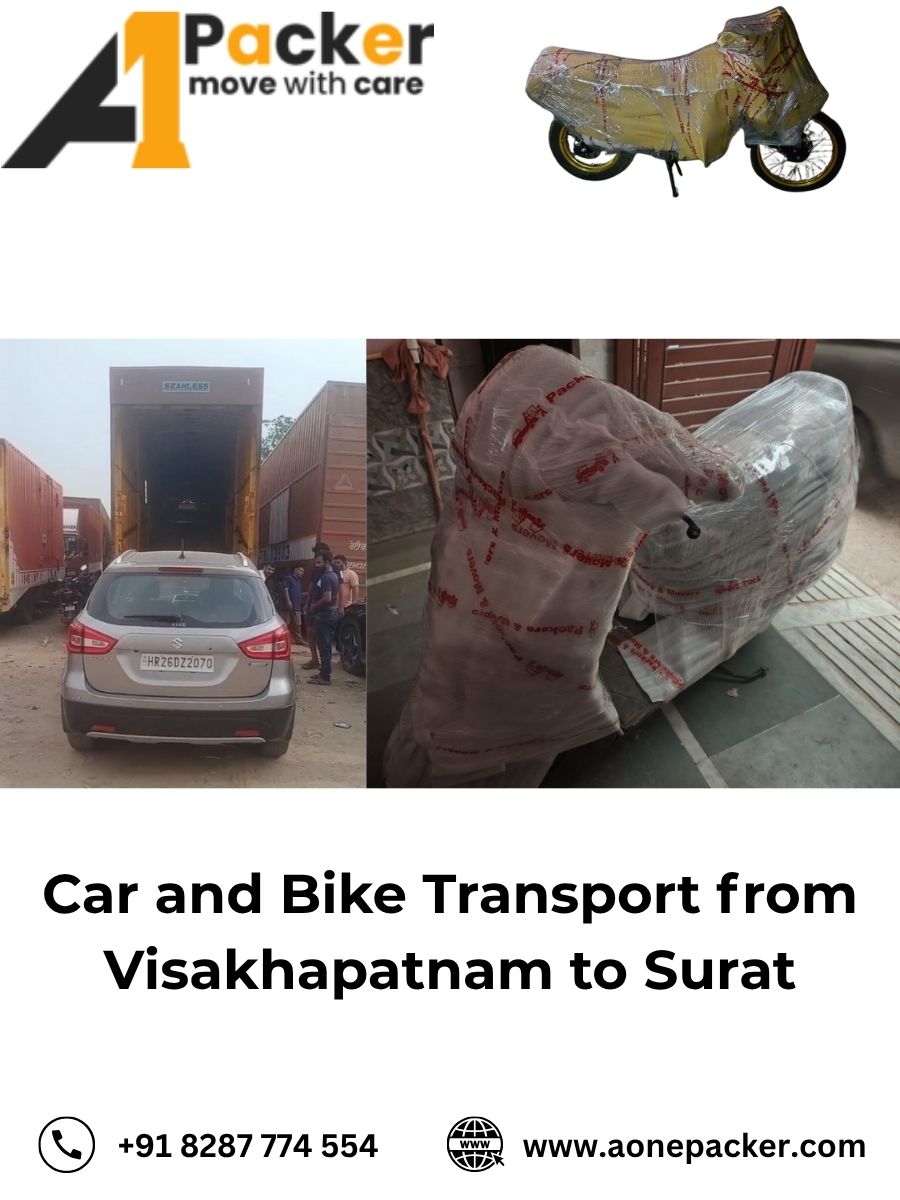 Car and Bike Transport from Visakhapatnam to Surat