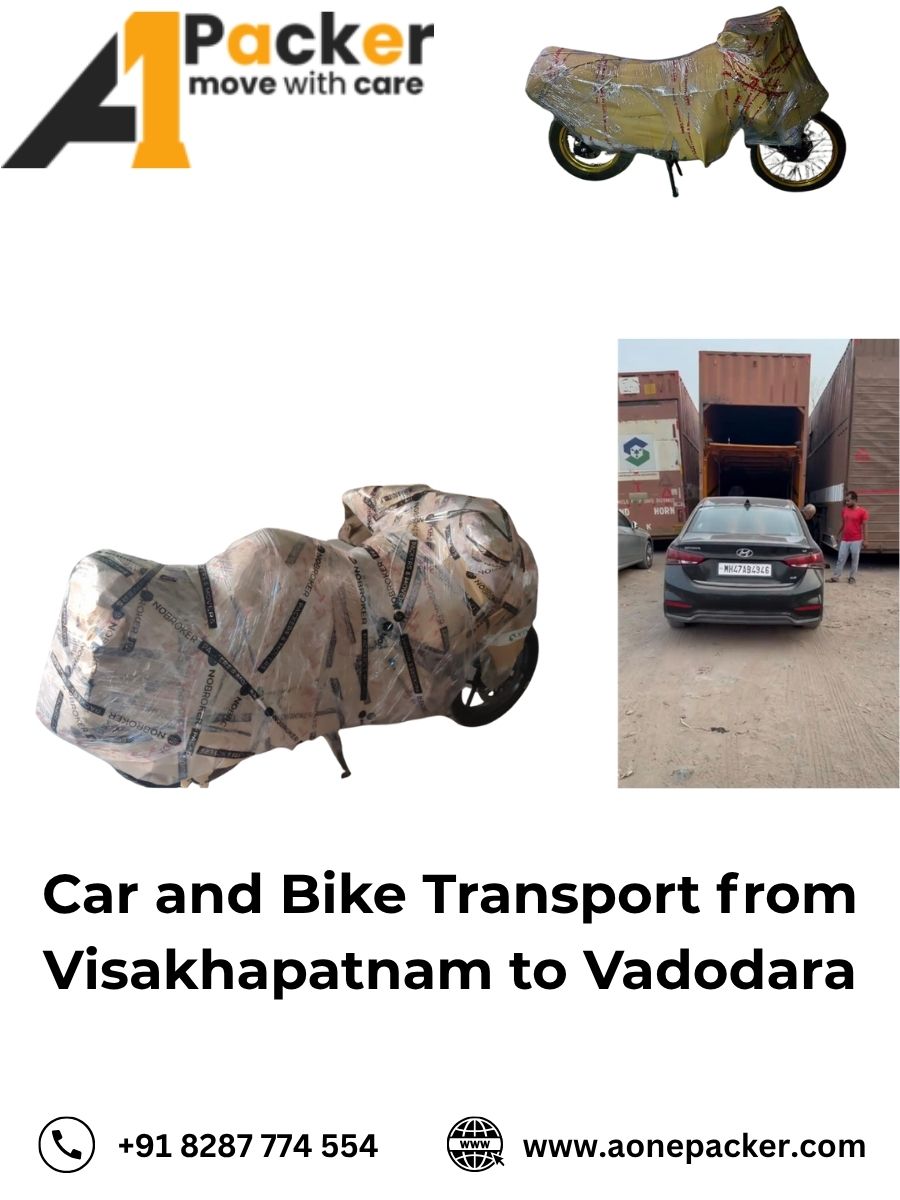 Car and Bike Transport from Visakhapatnam to Vadodara